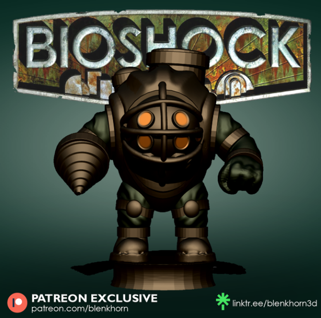 Big Daddy - Bioshock Chibi Style 3D Printed Mini Figure Blenkhorn