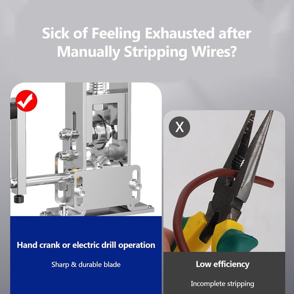 Manual Wire Stripping Machine Drill Powered Copper Wire Peeler Wire Stripper