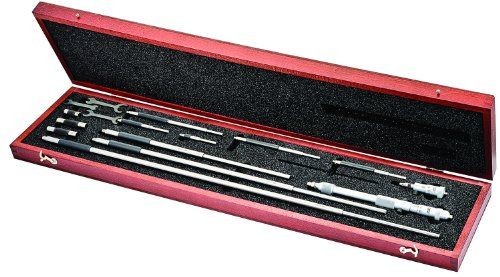 Starrett 124MDZ Solid-Rod Vernier Inside Micrometer Set, 50-800mm, With Case