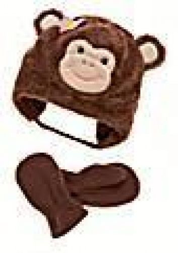 Nolan Monkey Hat and Mitten Set Toddler - NWT