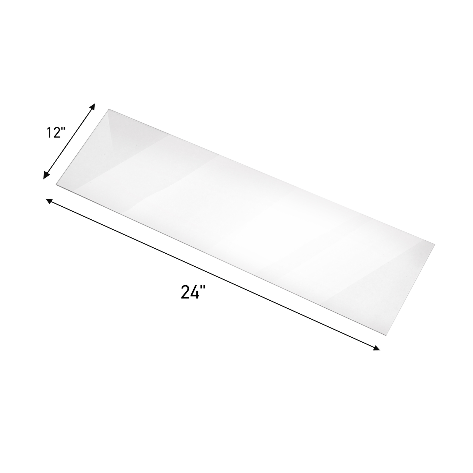 SSWBasics Tempered Glass Shelf - 12"W x 24"L x 3/16" - Set of 2