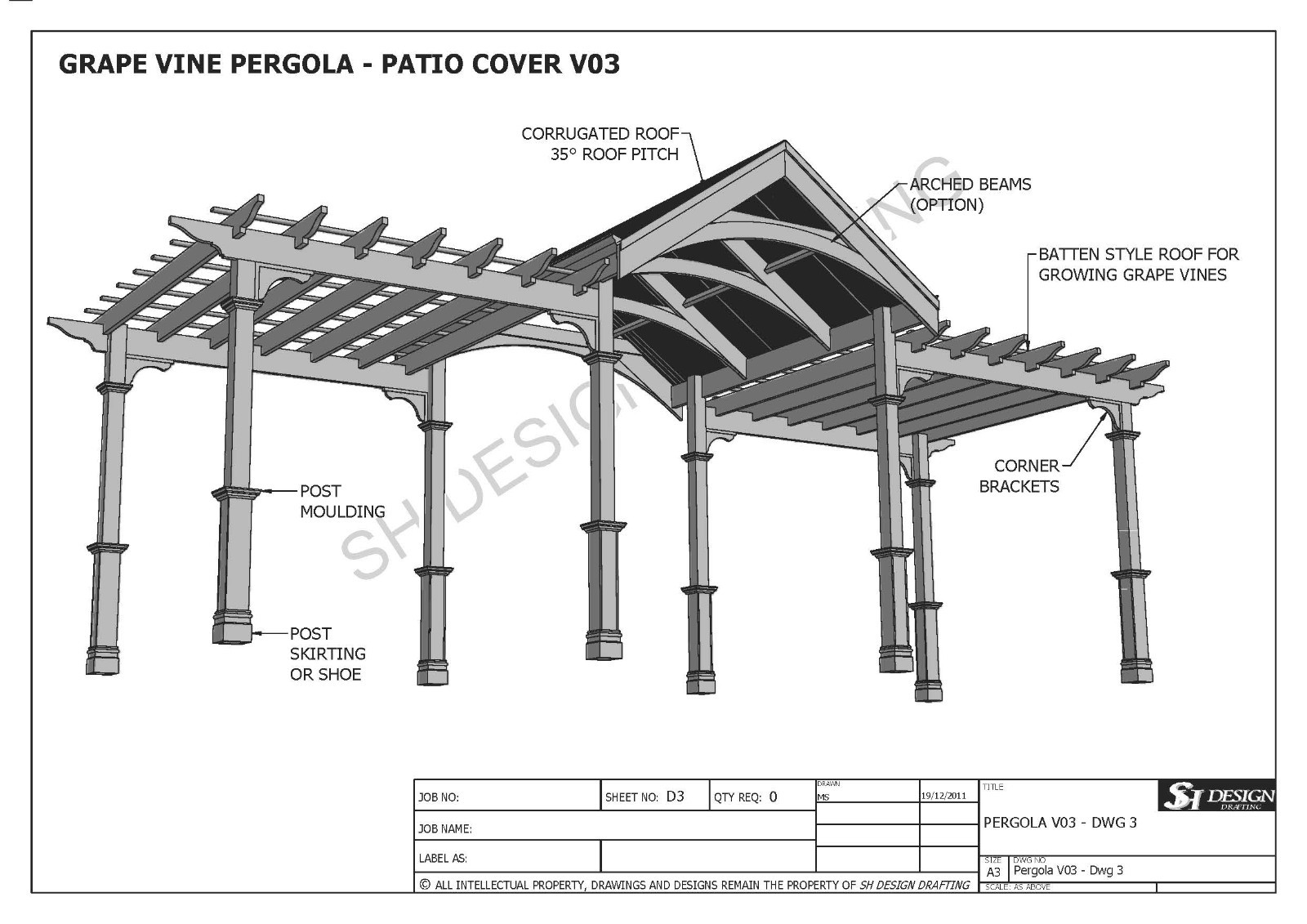 Grape Vine Outdoor Pergola Veranda V3 Patio Cover Plans