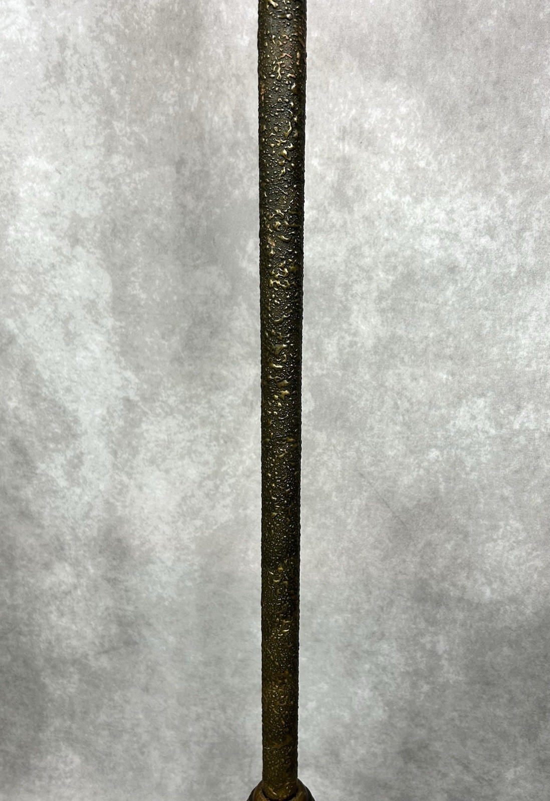 Antique Art Deco Floor Lamp Bridge Arm Unique Painted Wood Column Cast Iron 5 Ft