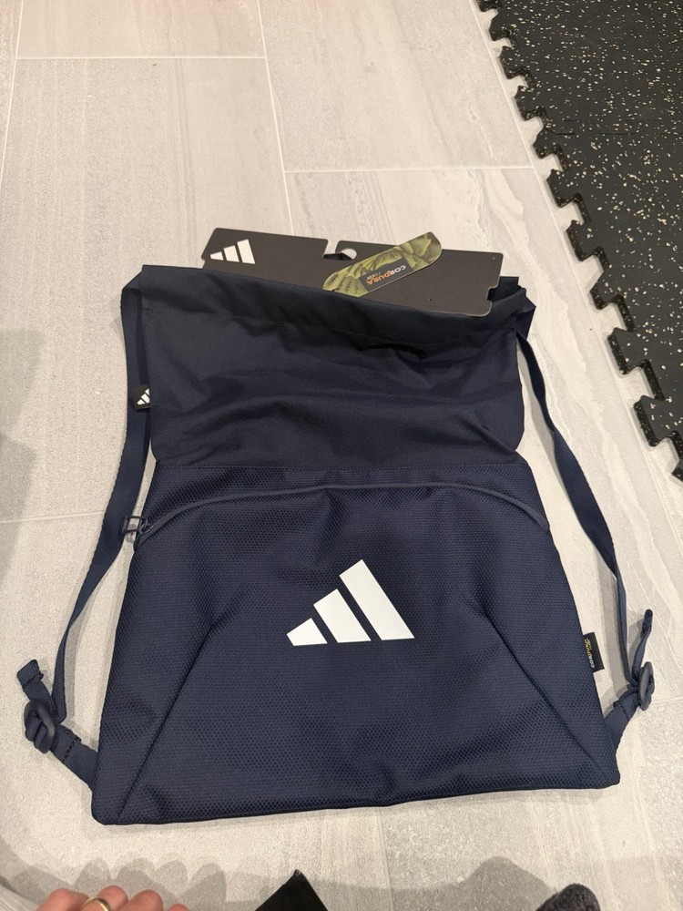 Adidas Navy 2025 Drawstring Bag Running Athletic