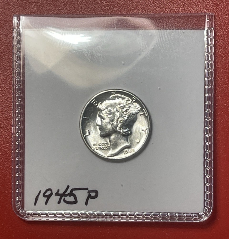 1945 P Mercury Silver Dime, Choice Uncirculated.
