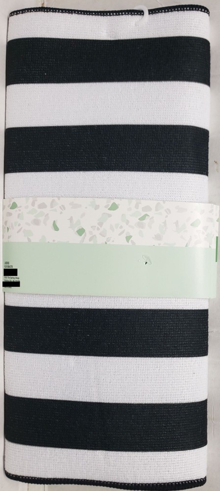 Kitchen Microfiber Drying Mat (15" x 20") BLACK & WHITE STRIPES, MI