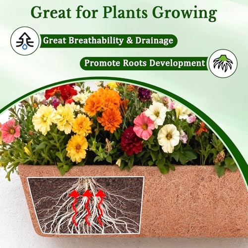 Pack4 Inch Window Box Liners, Pre-Formed Coco Fiber Replacement Liner, 24 in 2
