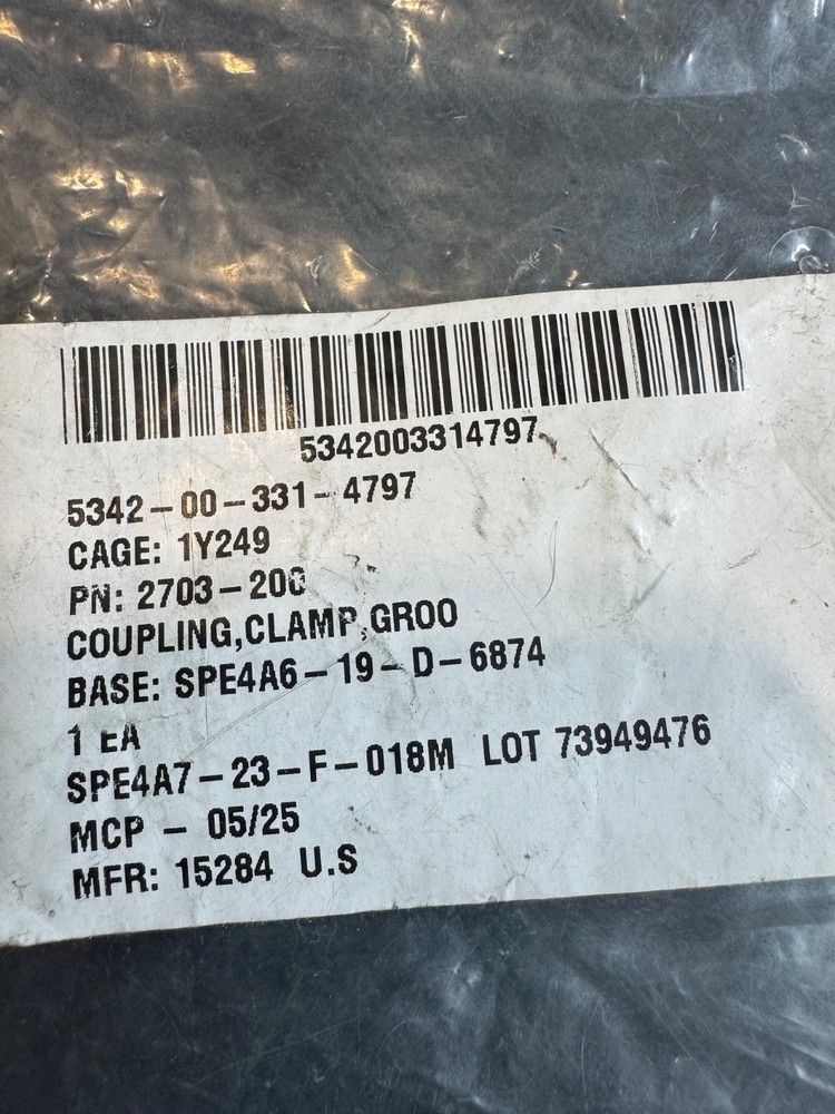 5342-00-331-4797 Grooved Clamp Coupling