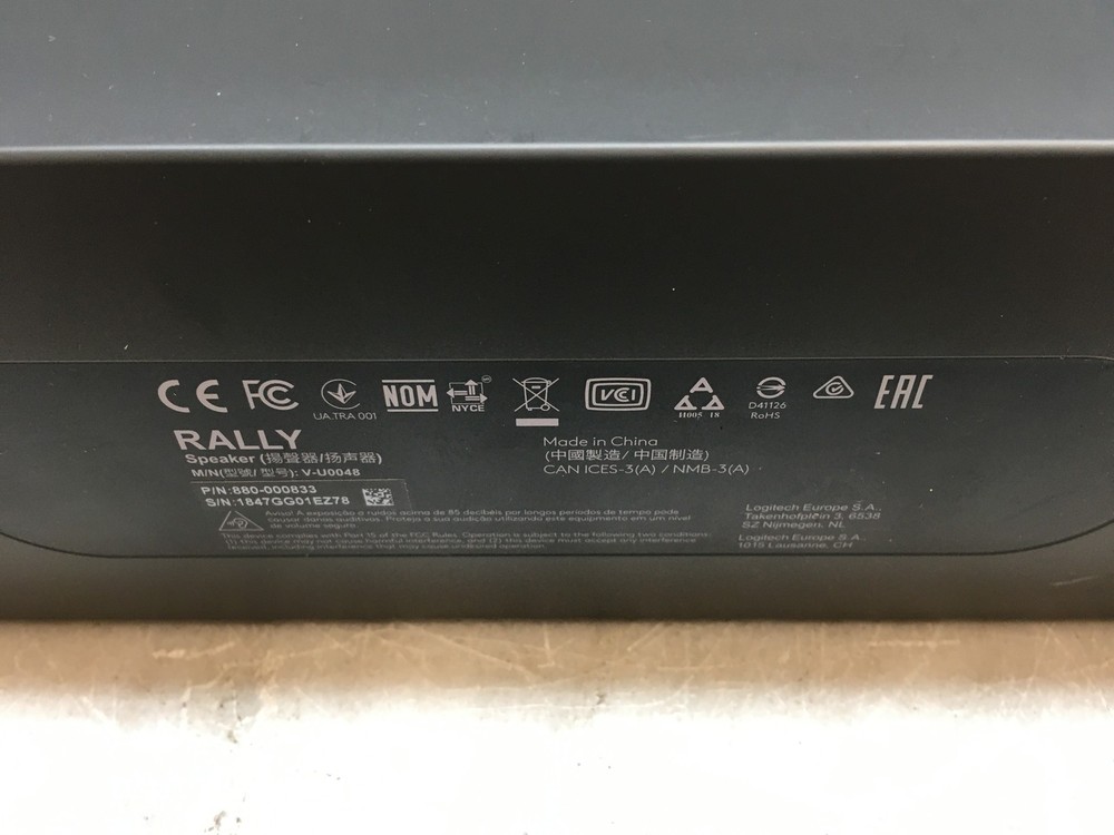 Logitech Rally Video Conferencing System, Table & Display Hubs, Camera, Speakers