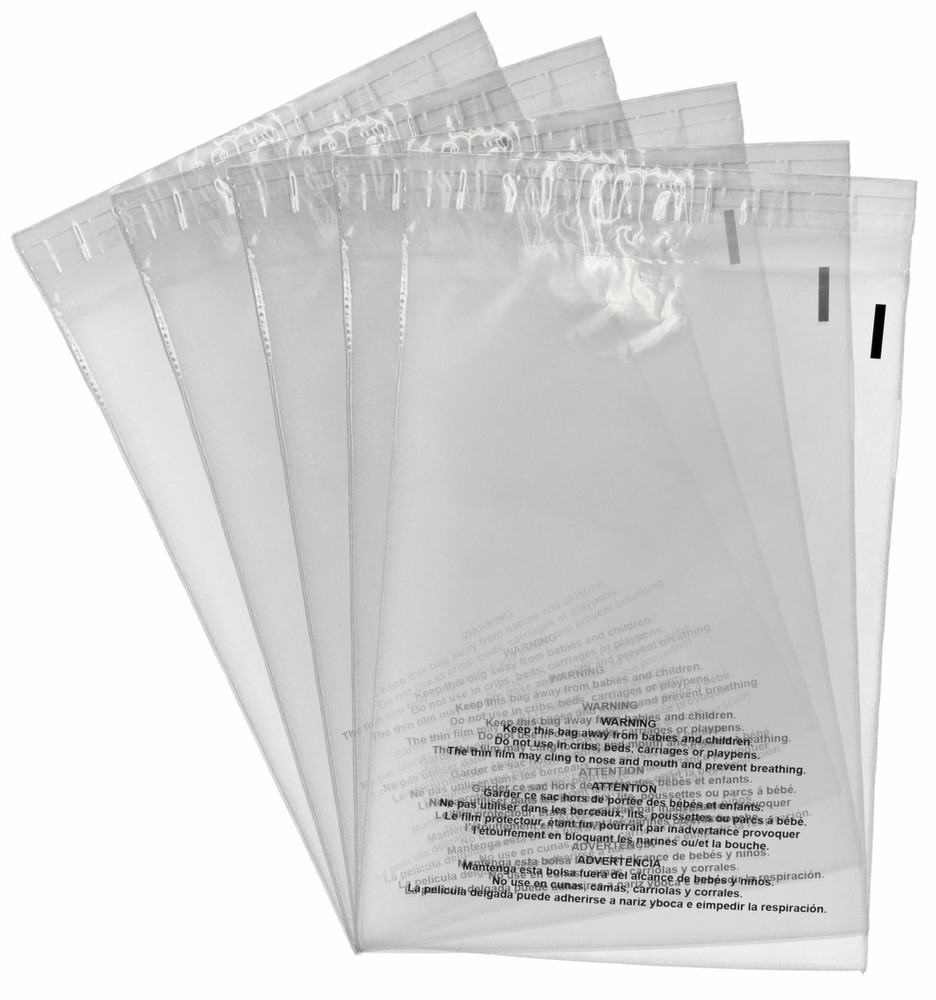 Poly Plastic 6" x 9" Bags Suffocation Warning Clear Merchandise Apparel Amazon