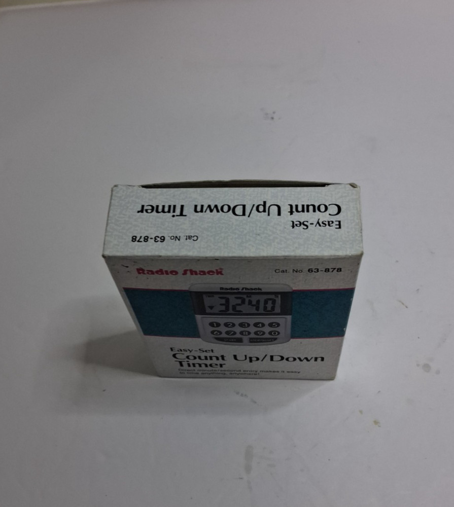 Radio Shack Easy-Set Count Up/Down Timer 63-878 Digital Kitchen Timer w/ Box Tes