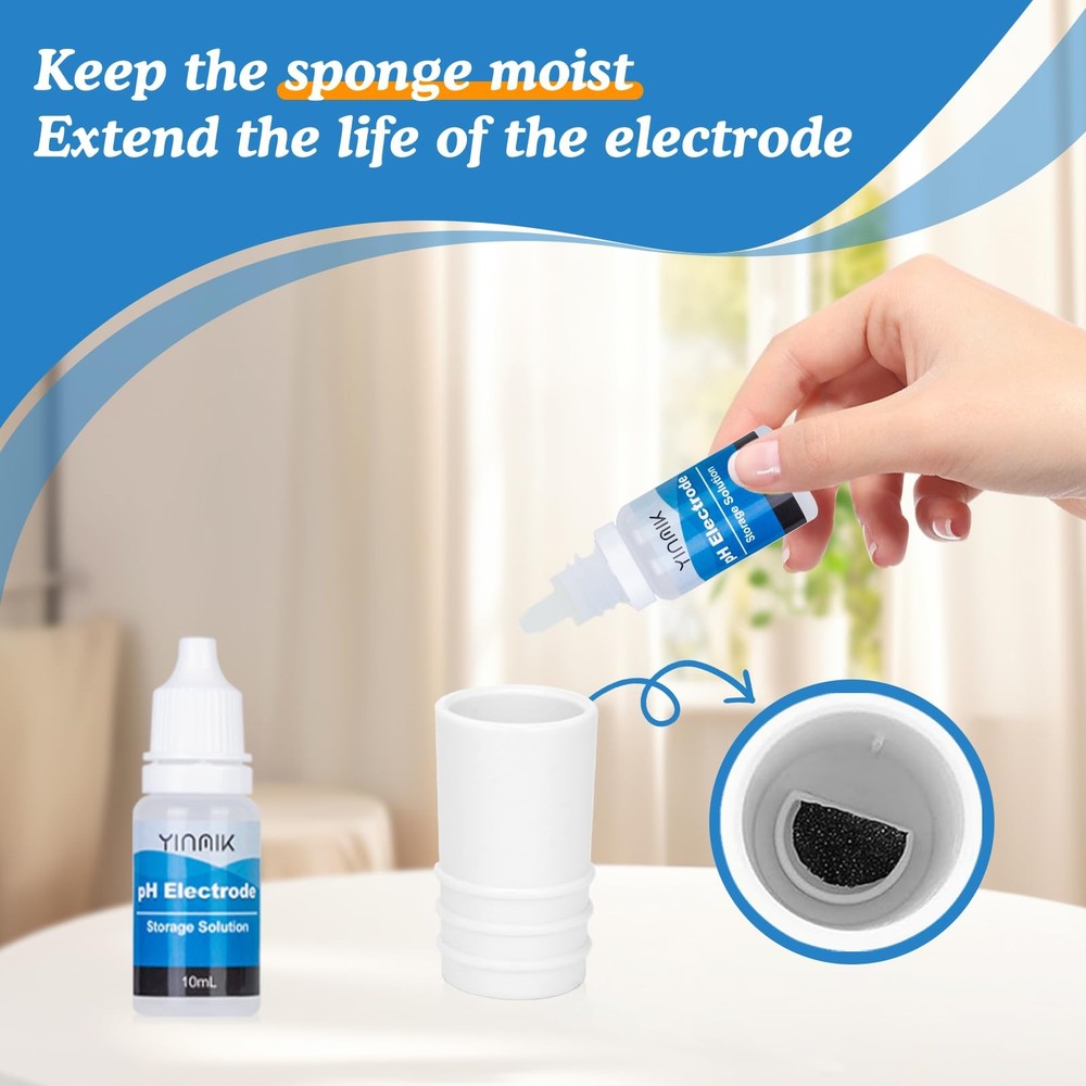 Cleaning Solution for pH Electrode 50ml*4 for pH Meter EC Meter TDS Salt Meter