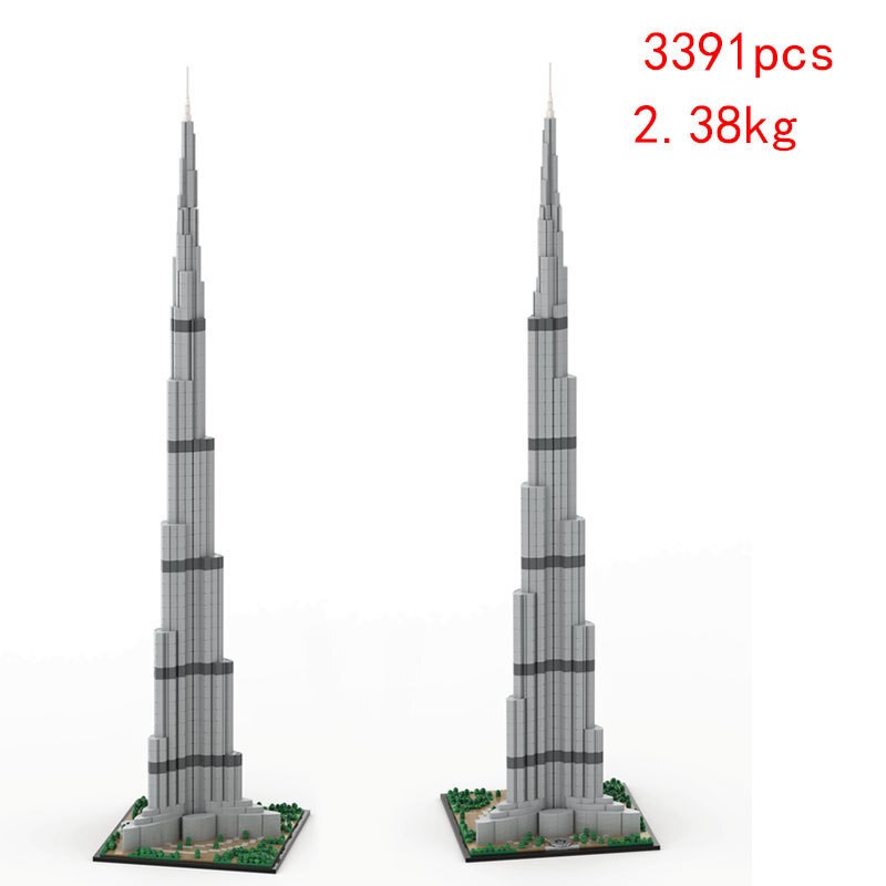Burj Khalifa MOC Modular Building Set Skyscraper Bricks Toy Model Gift