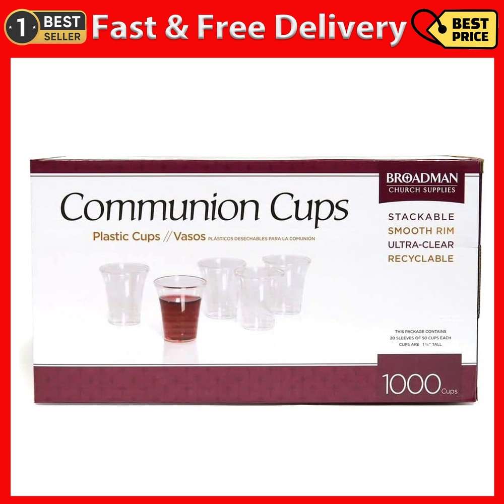 Plastic, Disposable, Recyclable Communion Cups, 1000 Count