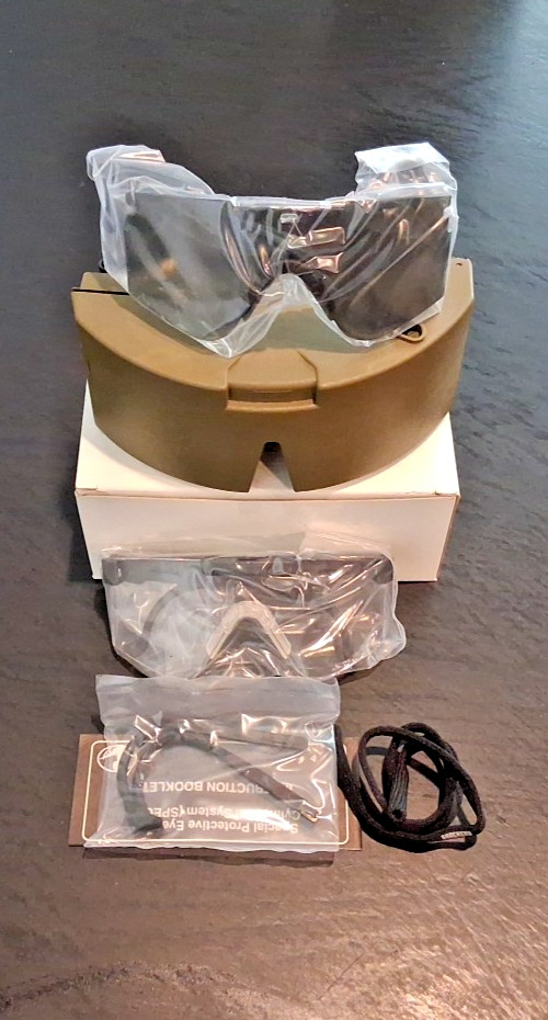 US Military SPECS ballistic protective eyewear kit with MSA case