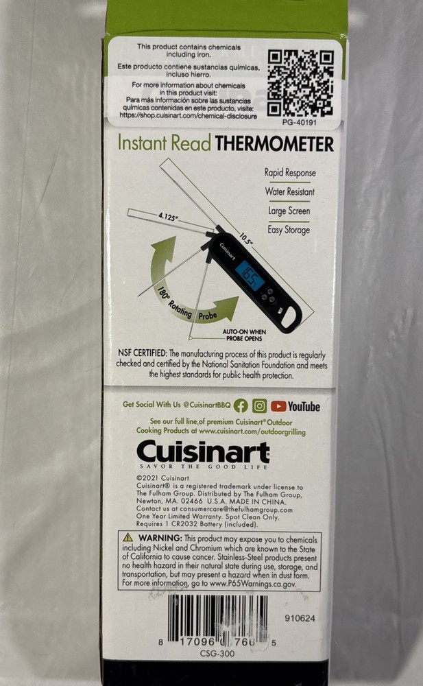 Cuisinart Instant Read Digital Cooking / Meat Thermometer --