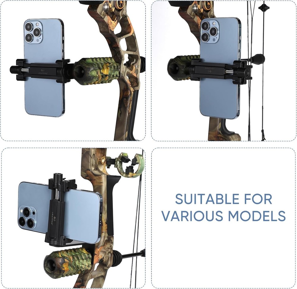 Phone Holder for Compound Bow Mount Arrow Bracket Black