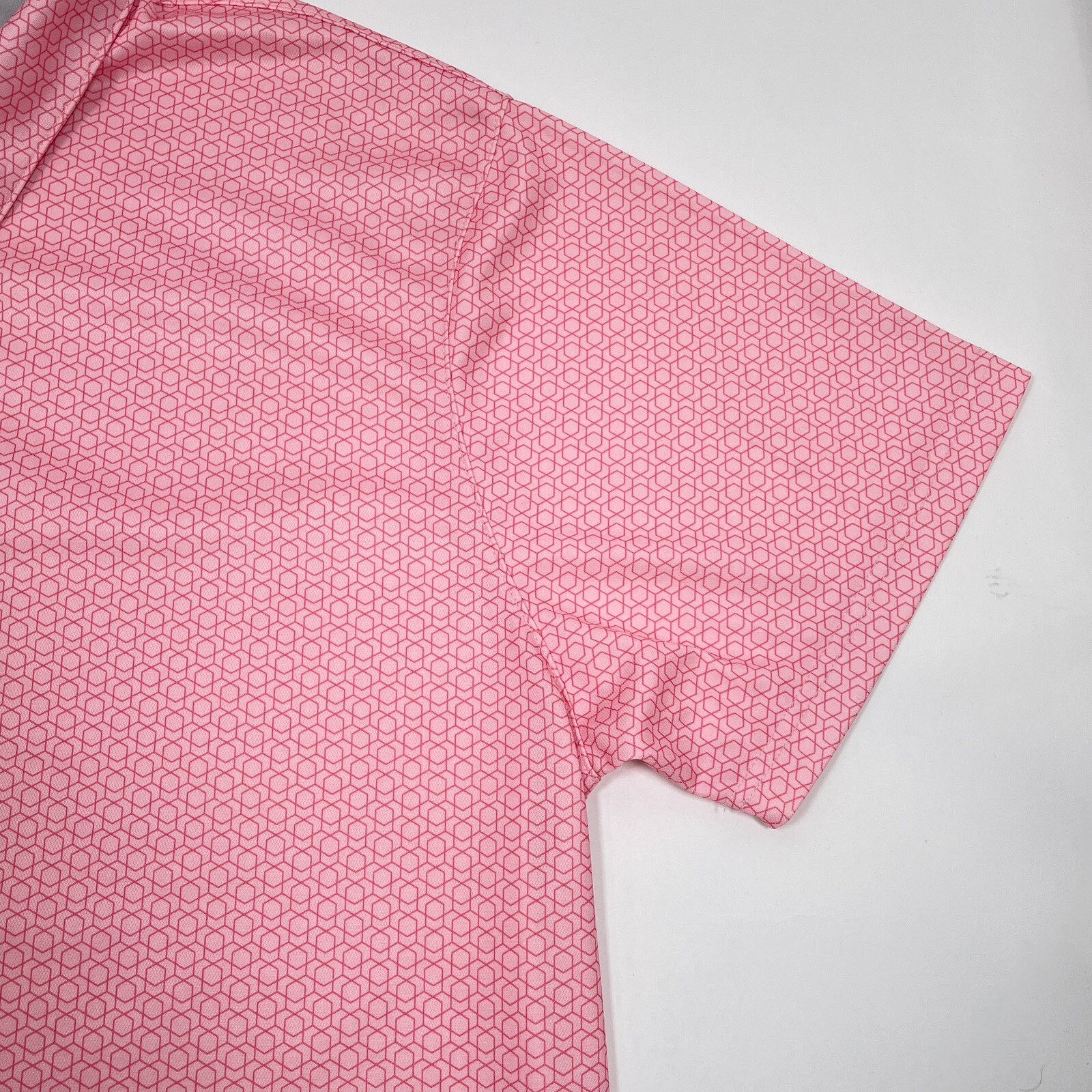 Etonic Men's XXL Golf Polo Shirt Pink Geometric Print Stretch