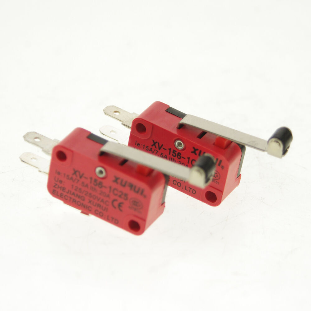 5 x XV-156-1C25 NO+NC Miniature Basic Micro Switch SPDT Roller Lever Type 16A