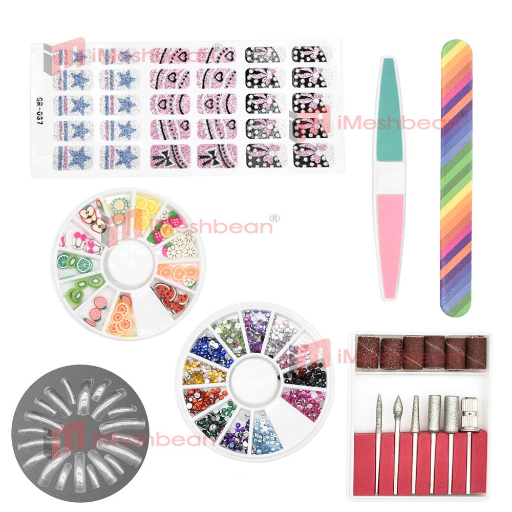 New Nail Art Drill Kit Electric File Buffer Bits Acrylic Portable Salon Machine