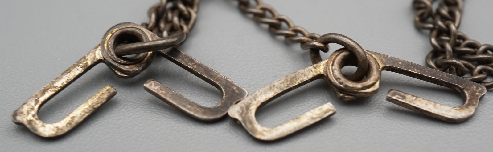 WWII Sterling Army, Navy, USMC Dog Tag Chain With J-Hooks WEIGHS 8.2 GRAMS