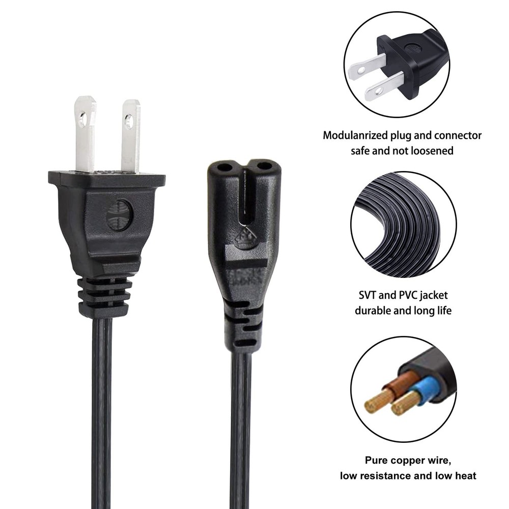 Power Cord for Echo Sub Powerful Subwoofer Replacement 8Ft 2 Prong Power...