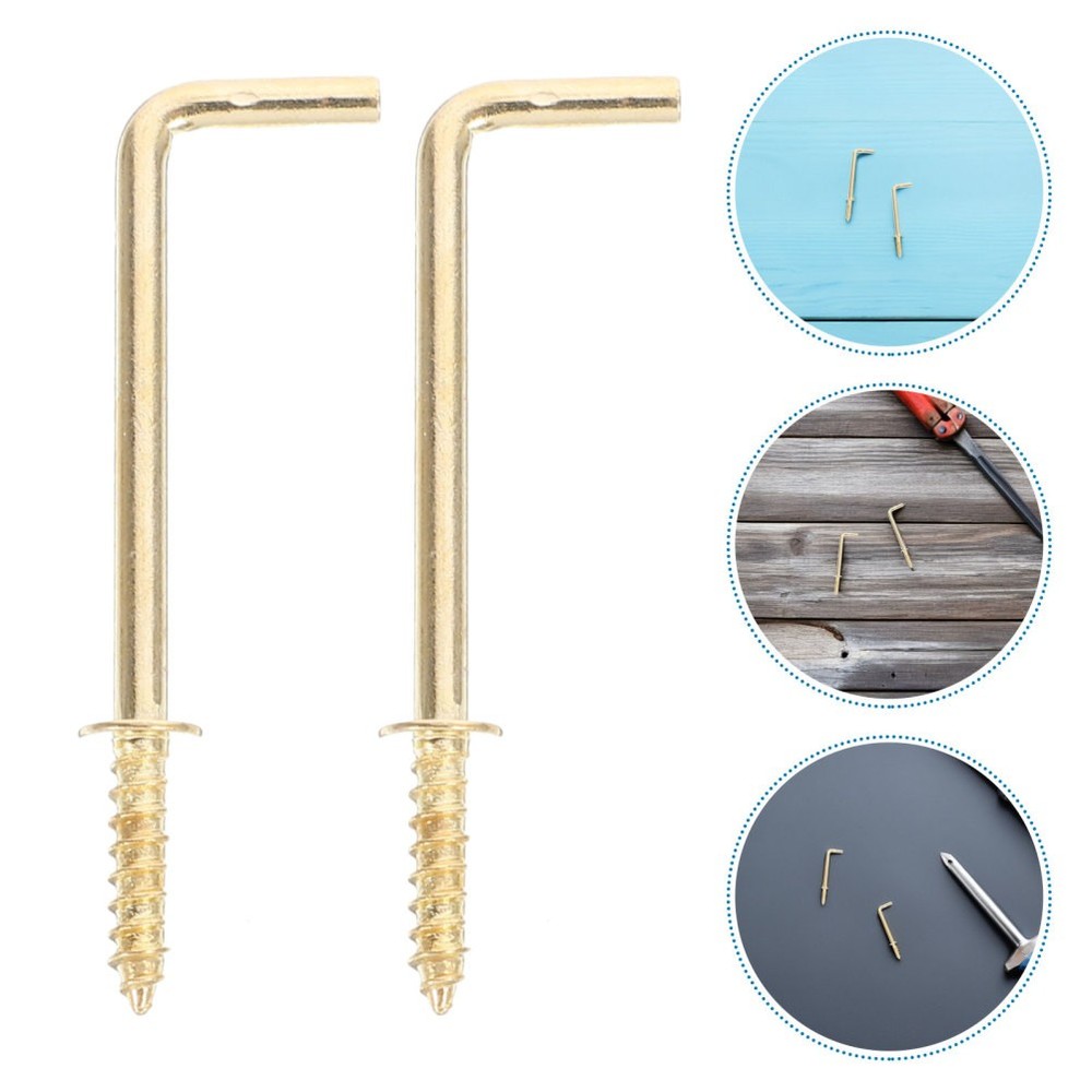 30 Pcs Right Angle Hook Shape for Hanging Workplace Hooks L-shaped Screw