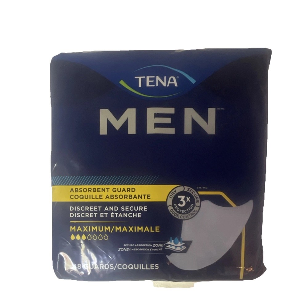 Tena Men Maximum Absorbency Disposable Absorbent Guard White 48 Guards