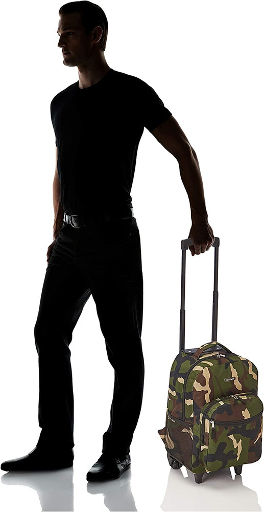 Double Handle 17" Rolling Backpack, Camo