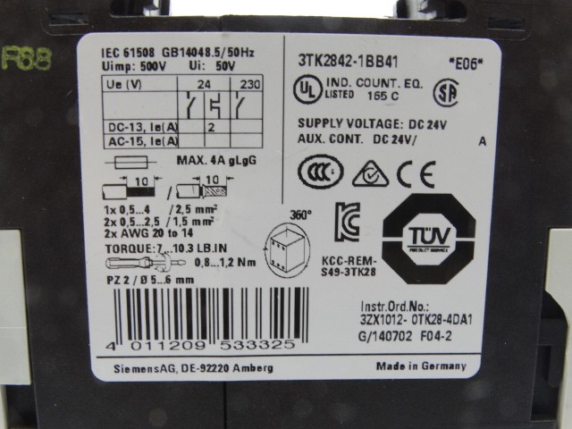 SIEMENS 3TK2842-1BB41 RELAY