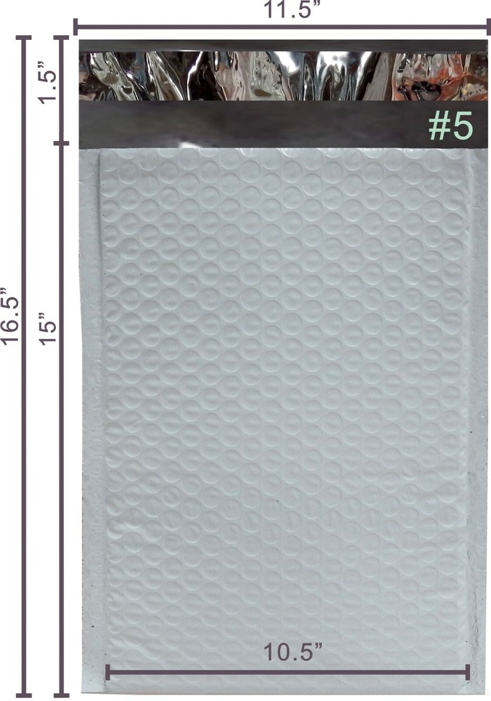 SuperPackage® 200 #5 10.5 X 15 Poly Bubble Mailers Padded Envelopes