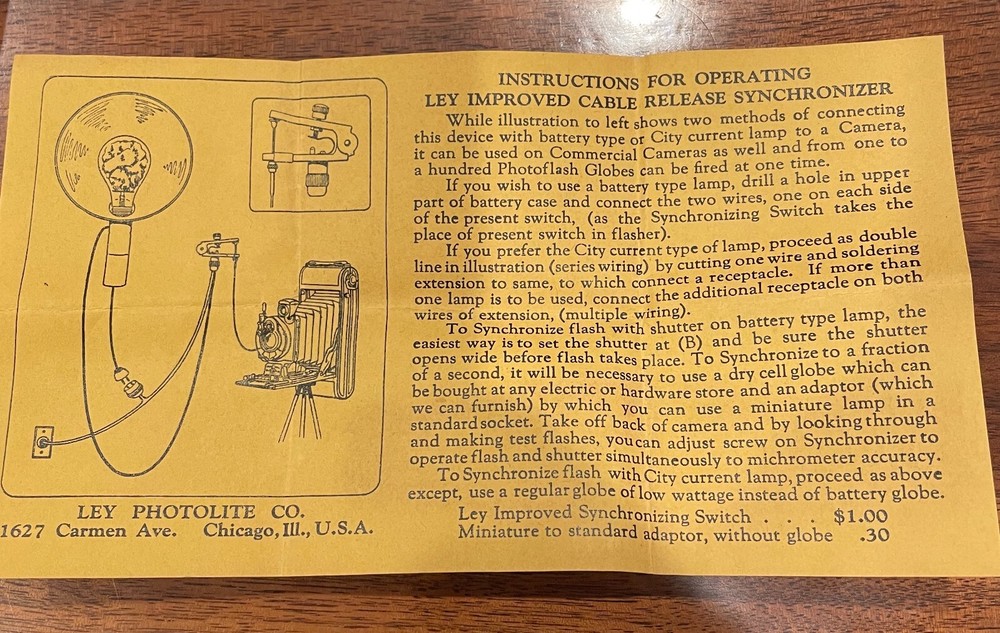 Ley PhotoLite Camera Synchronizing Switch - Antique