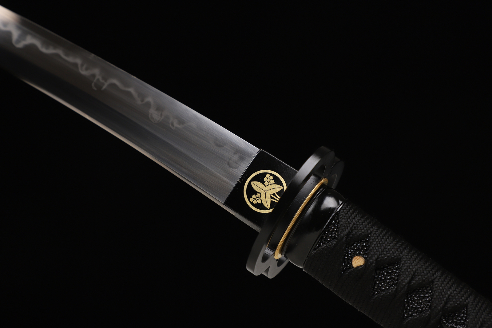 Black T10 Steel Clay Tempered Japanese Samurai Short Sword Real Hamon 20'' Tanto
