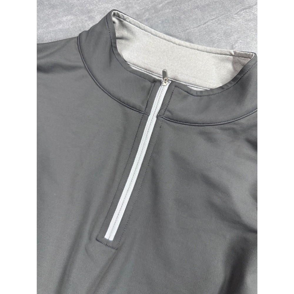 Peter Millar Mens XXL Gray Performance Quarter Zip Pullover Golf Sweater Stretch