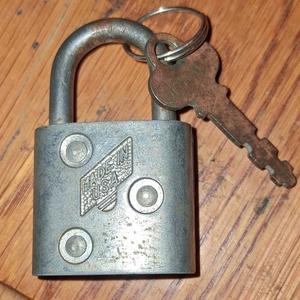 Slaymaker Rustless Silver Metal Padlock Key Lock with original Key.
