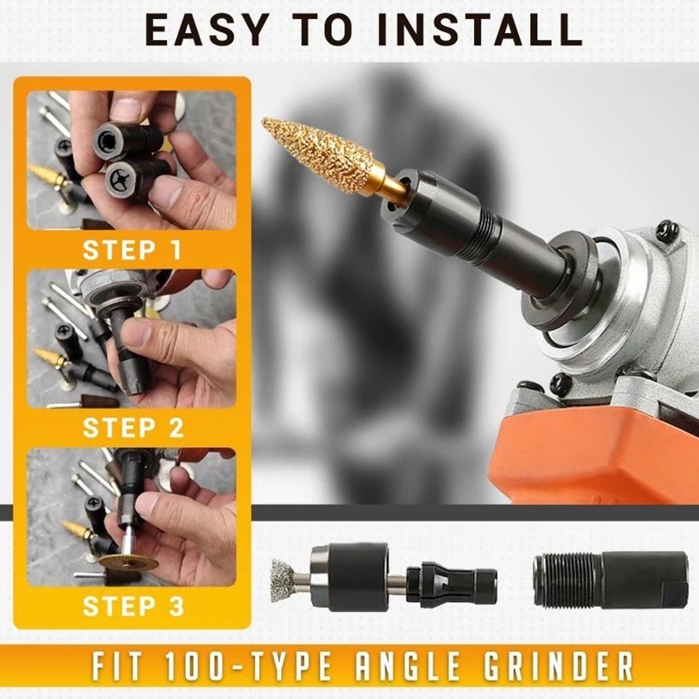 2pc 100-type Angle Grinder Modified Adapter To Straight Grinder Chuck-M10-Thread