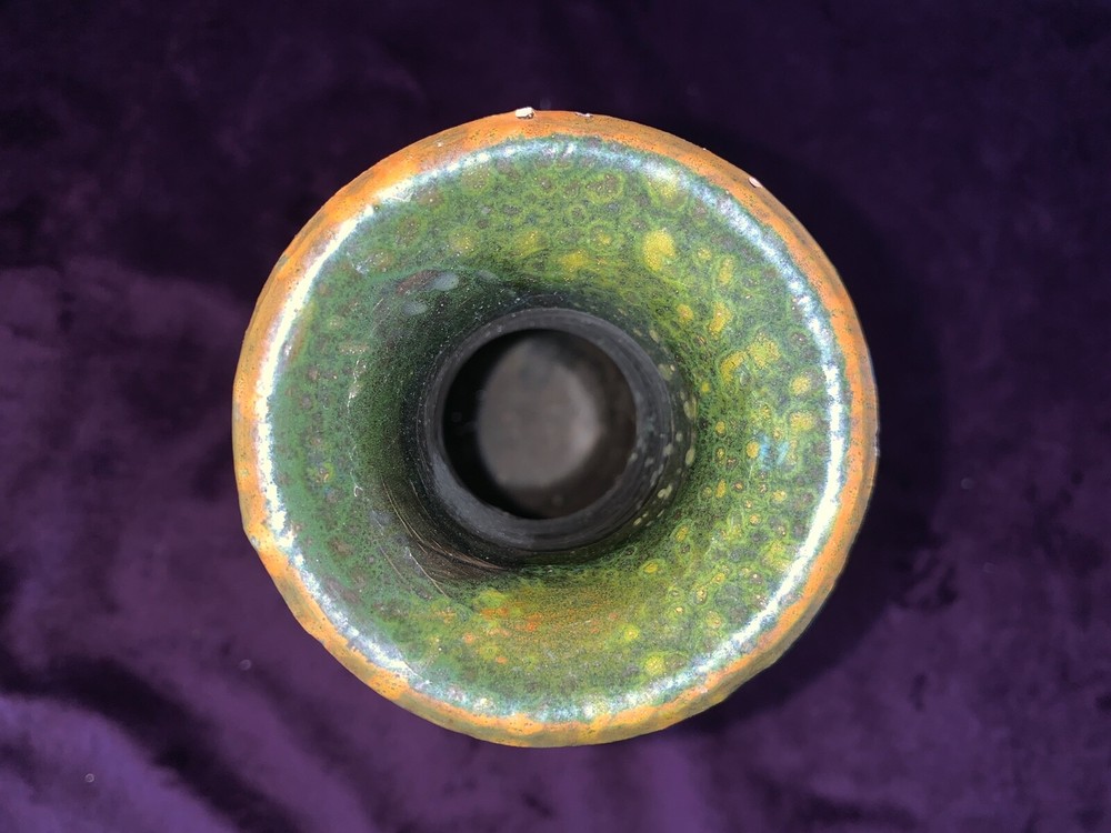 7" Glazed Vintage Vase, no visible markings,