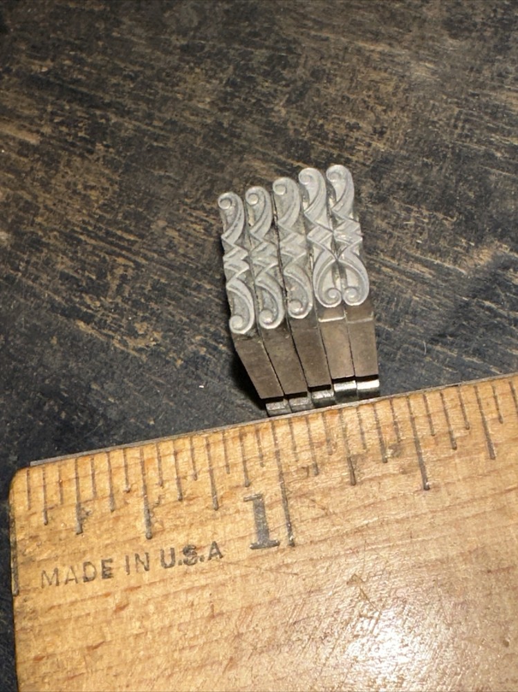 Print Blocks “ 5 Ornamental Borders “ Nice Lines,Thin Lead Blocks.