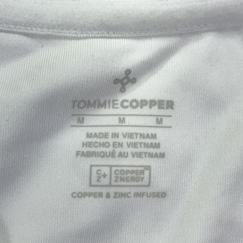 Tommie Copper Womens Back Support Compression Shirt Medium White Zip Top Posture