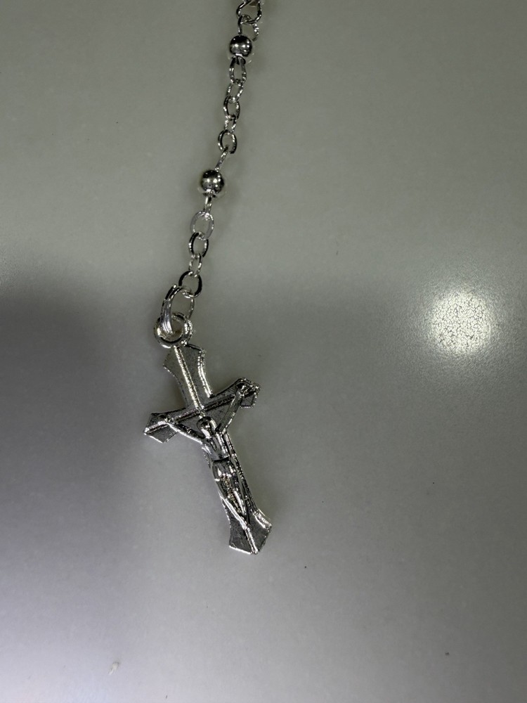 Rosary From Italy Prayer Silver Cross Religious