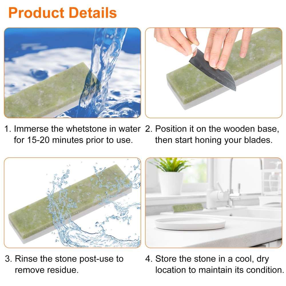 2pcs Knife Sharpening Stone Set Rectangle 10000/20000 Grit