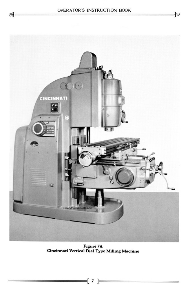 Cincinnati Dial Type Horizontal Vertical Milling Machine Instruction Manual 1510