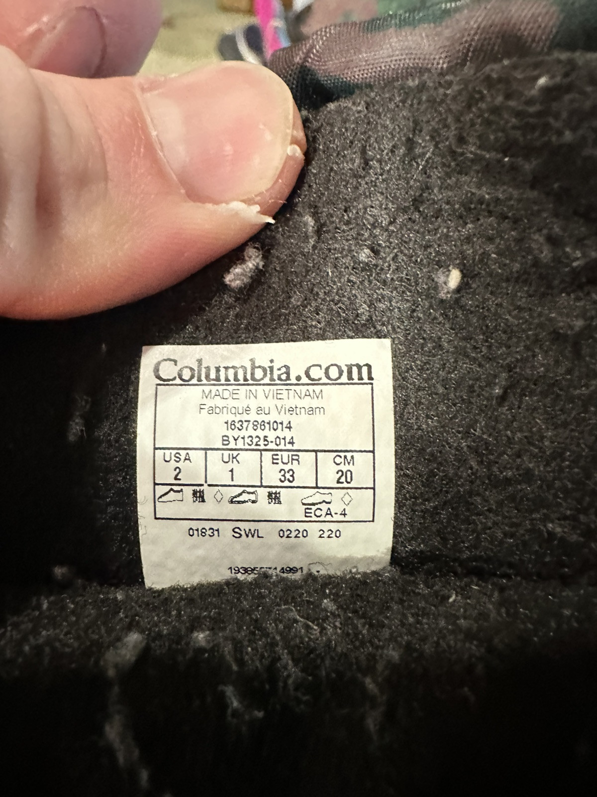 Columbia Powderbug Plus II Waterproof Winter Boots Green Camo Boys Youth Size 2