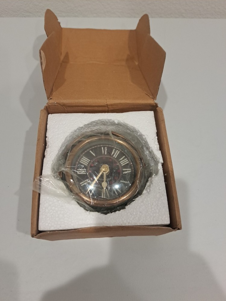 Floating Circus Brass Table Clock Radiovox Black Tested