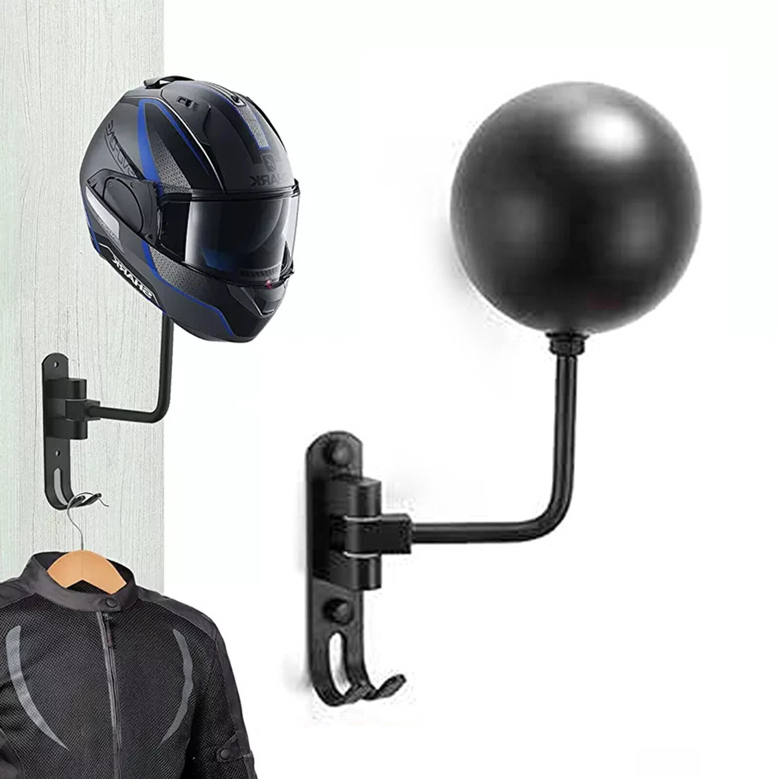 2/4/6PCS Motorcycle Helmet Holder Hook Jacket Bag Display Rack Wall Mount Hanger