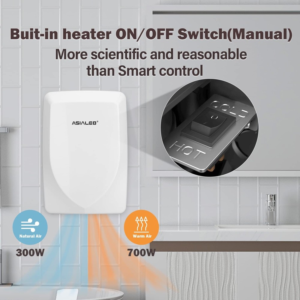Hand Dryer for Bathroom Commerical, ADA Compliant Thin Automatic Electric Plu...