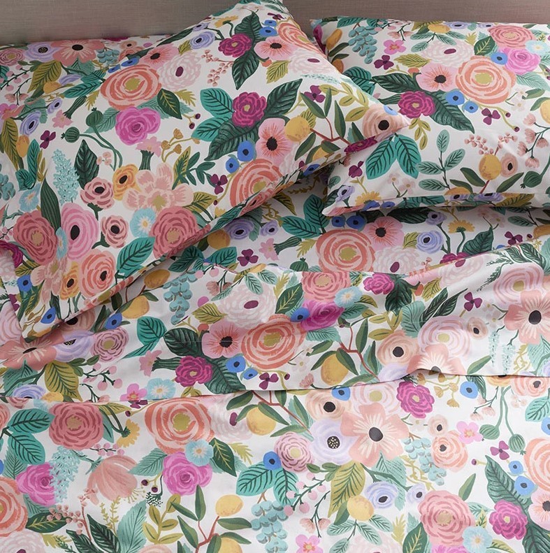 Classic Cool Cotton Percale Bed Sheet Set Twin Multi Floral Soft Bedding Set !!!