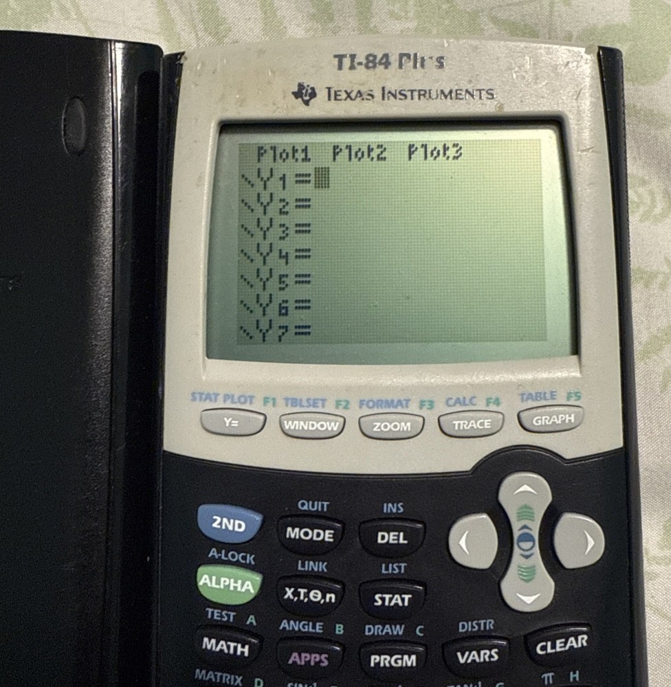 Texas Instruments TI-84 Plus Graphing Calculator Blue W/Cover Tested EUC