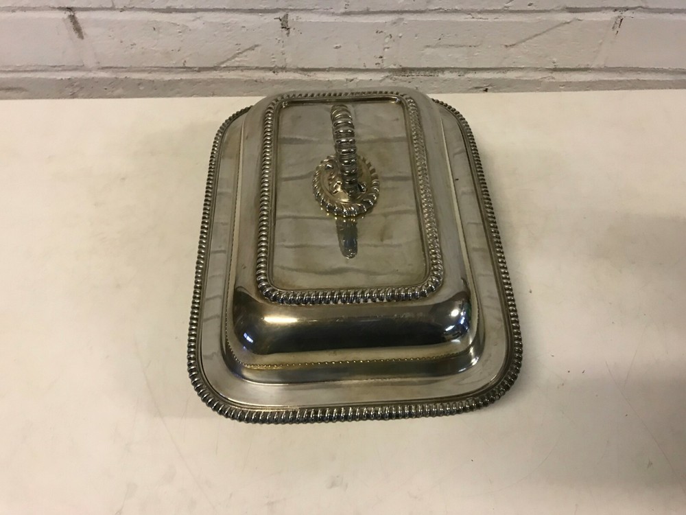 Vtg Antique E G Webster & Son Silverplated Divided Serving Dish w Cover