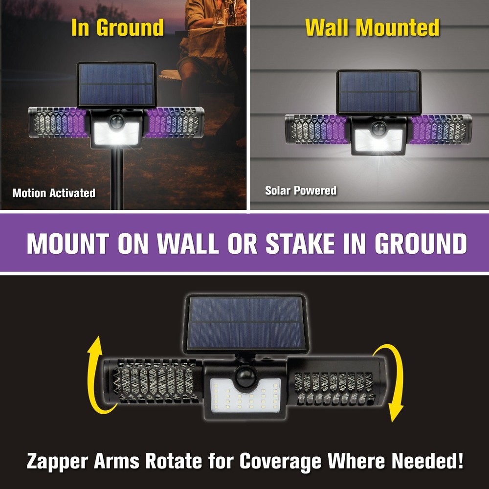 Bell + Howell Monster Solar Floodlight Zapper 2-in-1 Floodlight and Bug Zapper